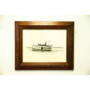 Vtg “GLAD TIDINGS” Ship (The Gospel Ship) Great Lakes Artist J. Clary 59/750